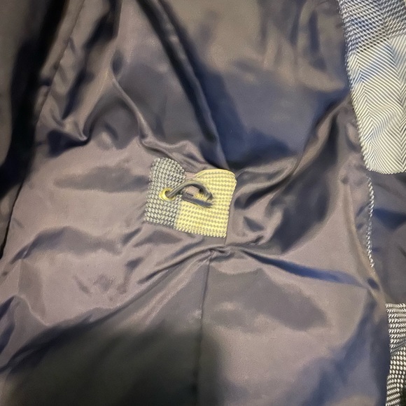 Hooded rain jacket the north face waterproof blue white plaid size small - Picture 5 of 7